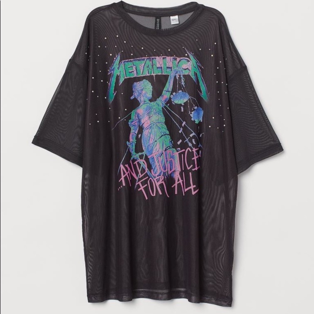 Mesh Metallica Over sized top